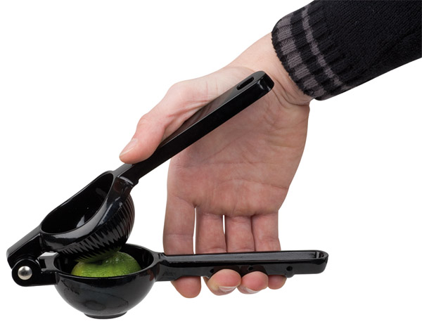 Limettenpresse 21 x 7 cm, H: 5 cm, Aluminium-Druckguss, schwarz