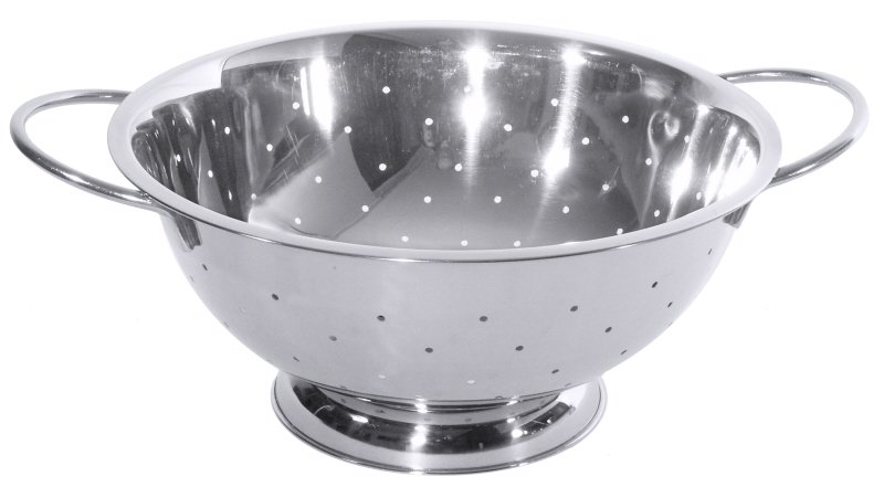 Seiher flach, I: 9 ltr., D: 34 cm, H: 15,5 cm, Edelstahl