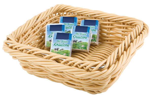 GN 1/6 Korb 17,6 x 16,2 cm, H: 6,5 cm, PP, Fb. hellbeige