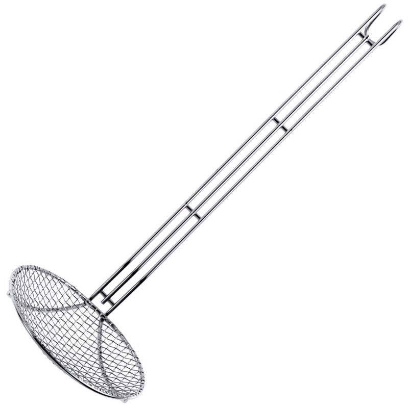Frittierlöffel rund, Edelstahl, D: 12 cm, Stiellänge: 27 cm