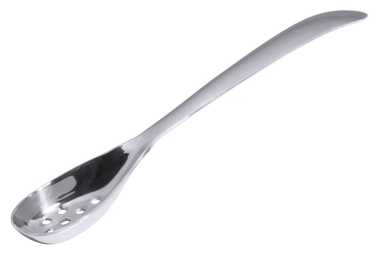 Olivenlöffel, perforiert, Edelstahl, 4,5 x 2,5 cm, L: 17 cm