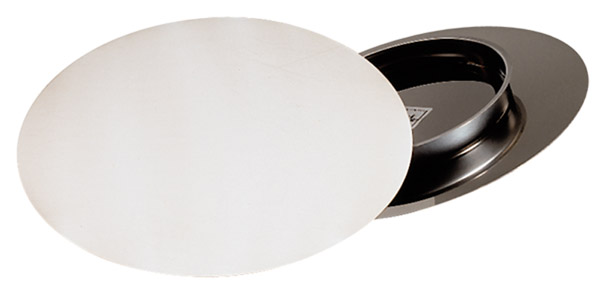 Konditorplatte D: 31 cm, H: 3 cm, Edelstahl, matt poliert