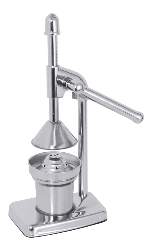 Zitruspresse, verchromter Stahl, Presschale aus Edelstahl, 18 x 13 x 36,5 cm