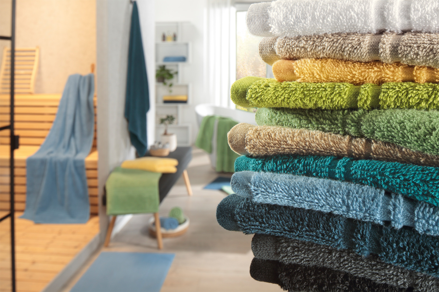 Florenz - Walkfrottier m. HT-Doppelborte, 450 g/ m²