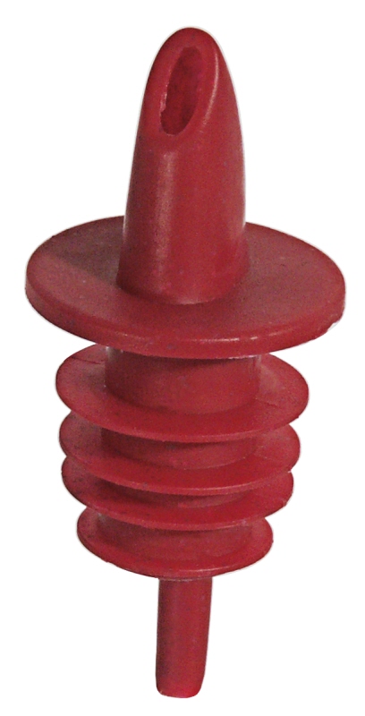 Flaschenausgießer, rot, PE, L: 7 cm, Durchlauf: 4 mm