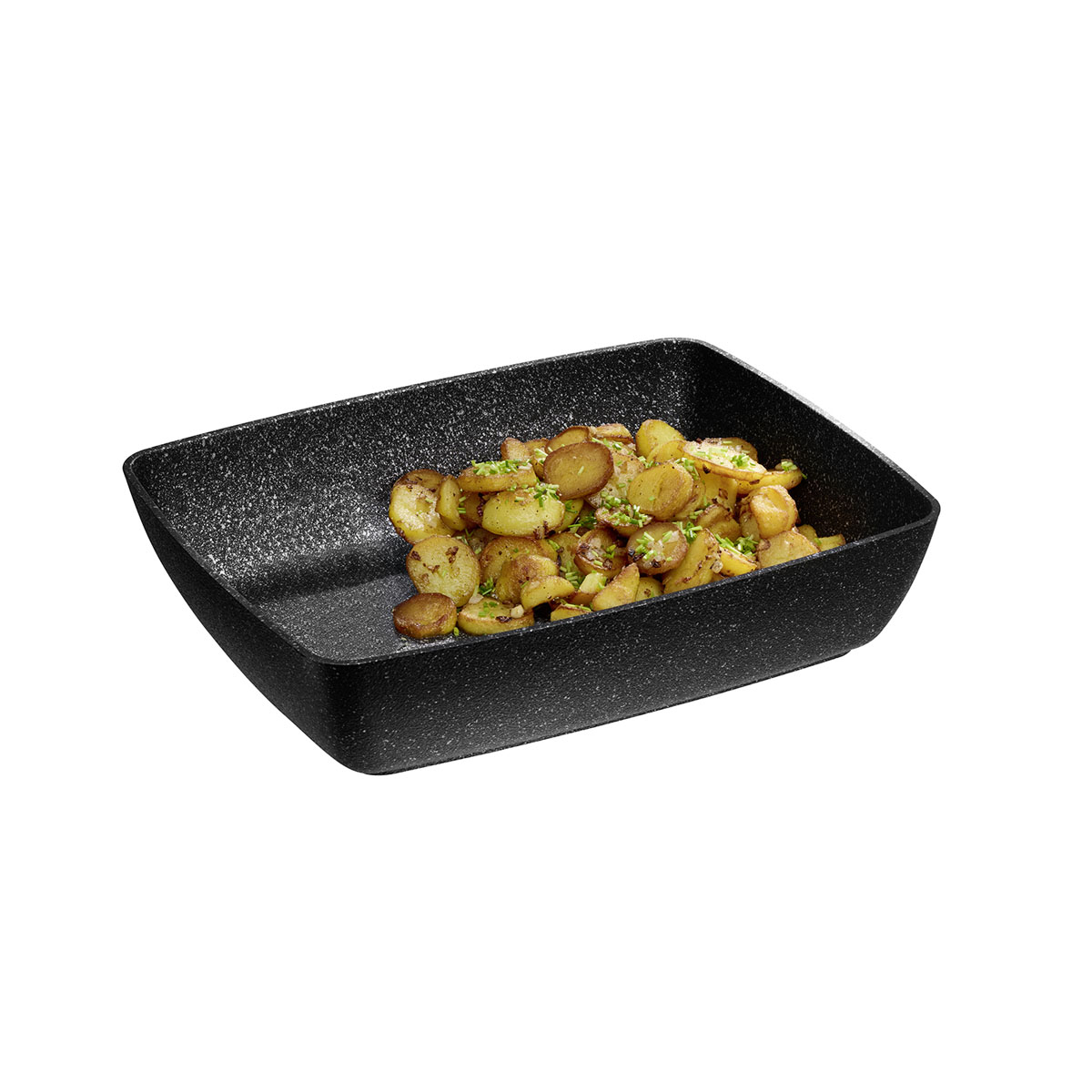 GN 1/2 Schale FROSTFIRE, Aluminium, schwarz/ silber, antihaftbeschichtet, I: 4,5 Liter, 32,5 cm x 26,5 cm, H: 7,5 cm