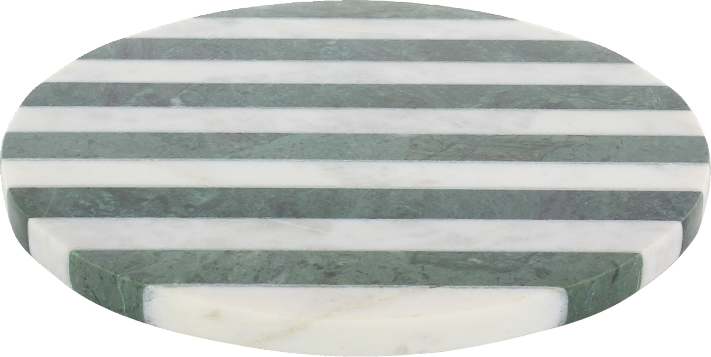 Playground, Stein - SPOTLIGHTS : Teller, Mamor, flach, rund, weiss/grün, 22 cm