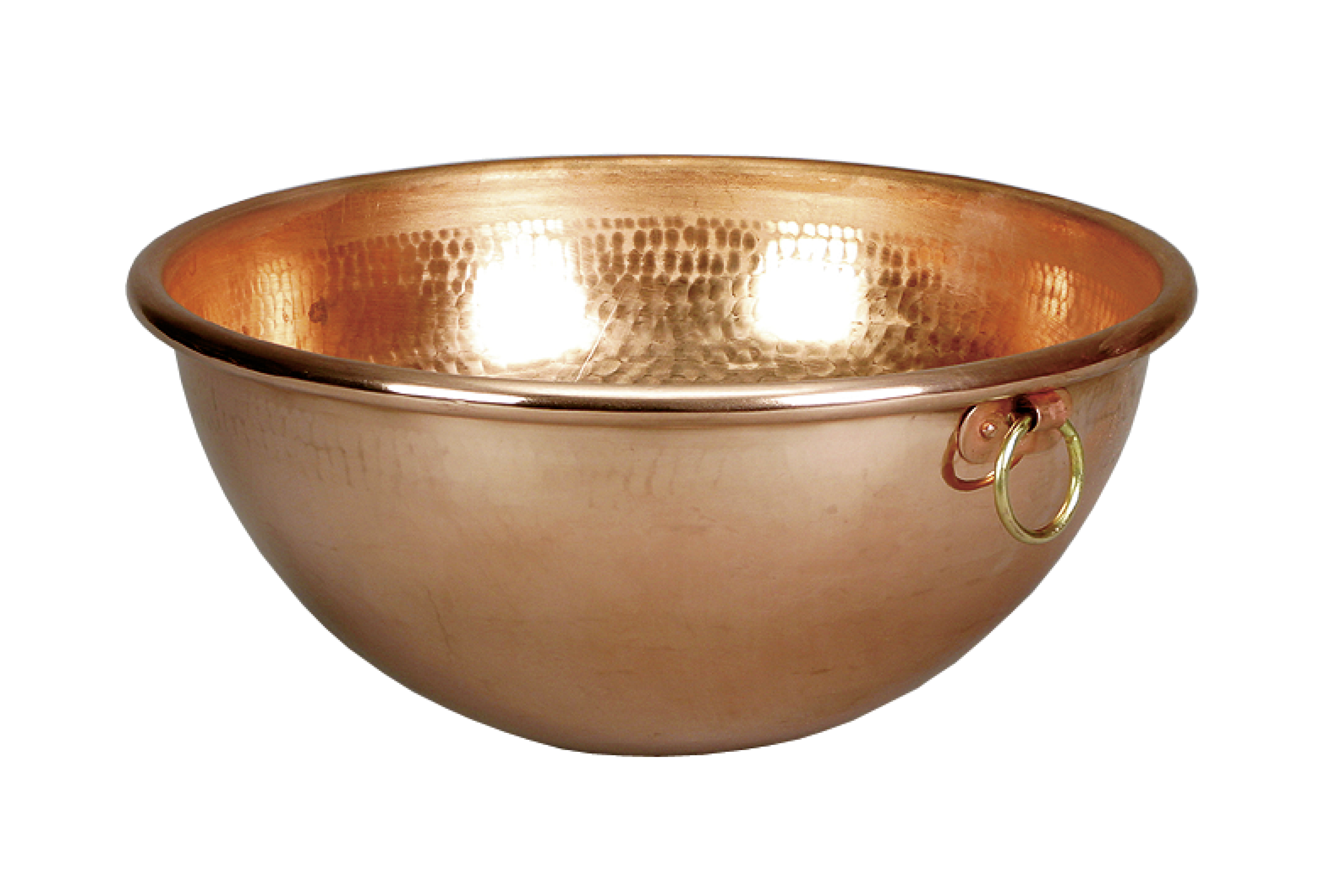 Kupfer-Eiweissschüsssel mit Aufhängeringen, 400 mm/ 16,7 ltr.