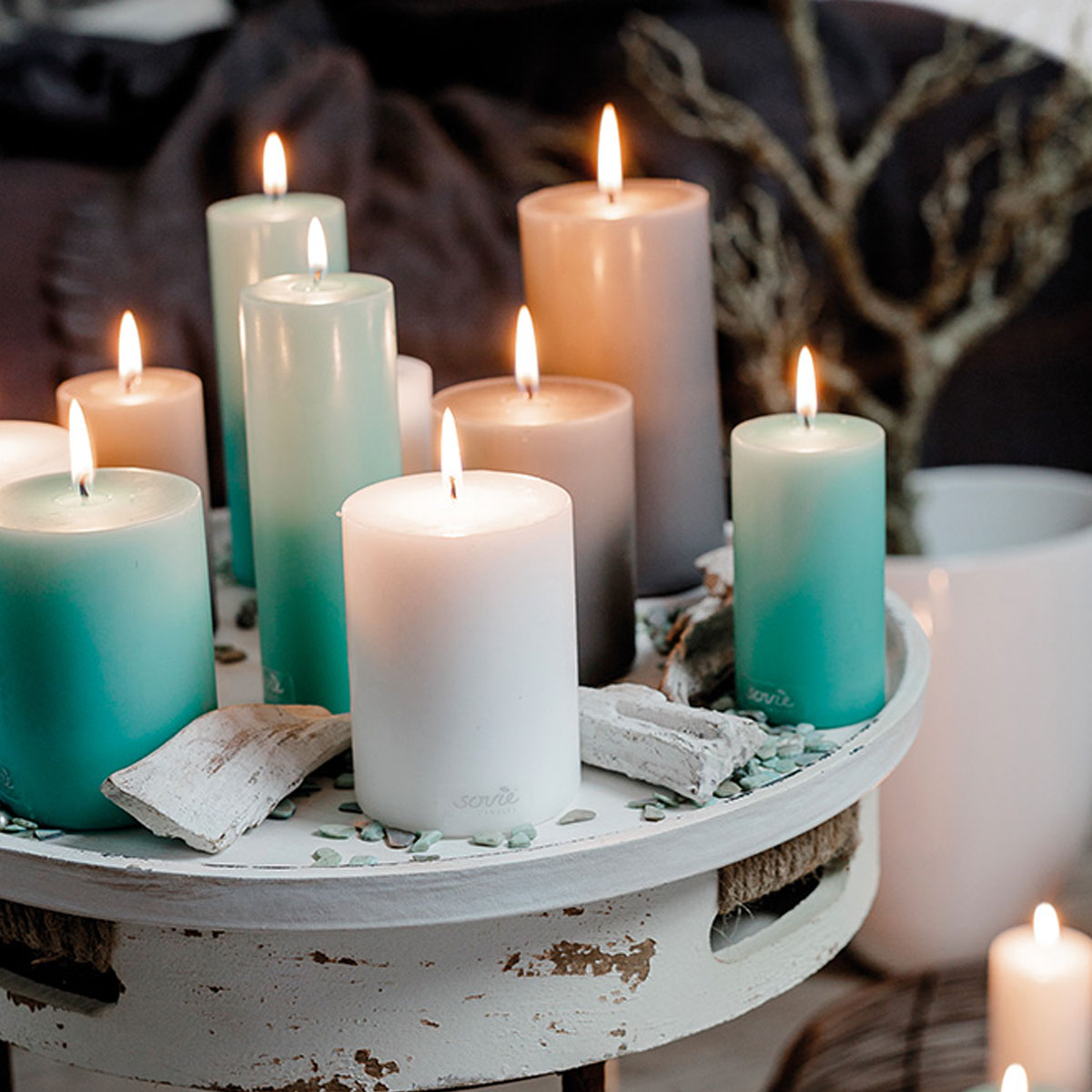 Stumpenkerzen, Brenndauer: ca. 16 Std., 1 Karton = 24 Stück, D: 50 mm, H: 60 mm