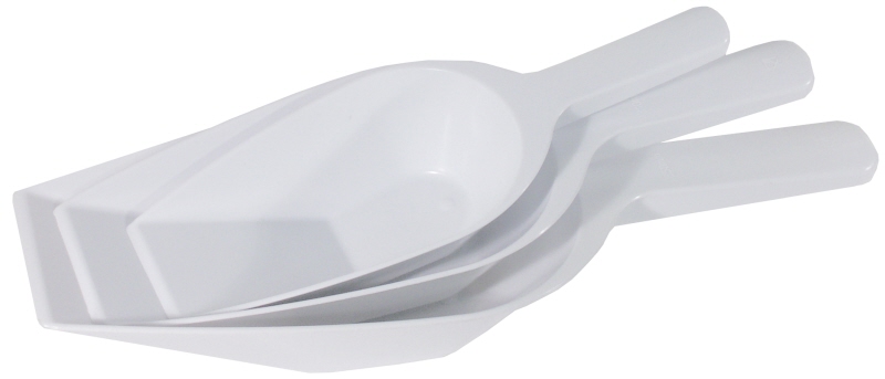 Abwiegeschaufel weiß, I: 0,25 ltr., 15 x 8 cm, L: 25 cm, PP