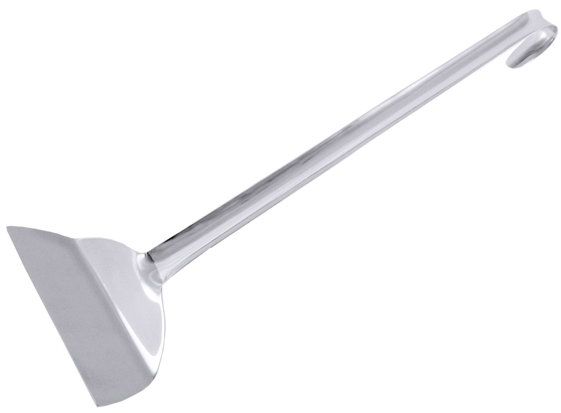 Pfannen-/Paella- Schieber, Edelstahl, 17 x 5 cm, Stiellänge: 42 cm