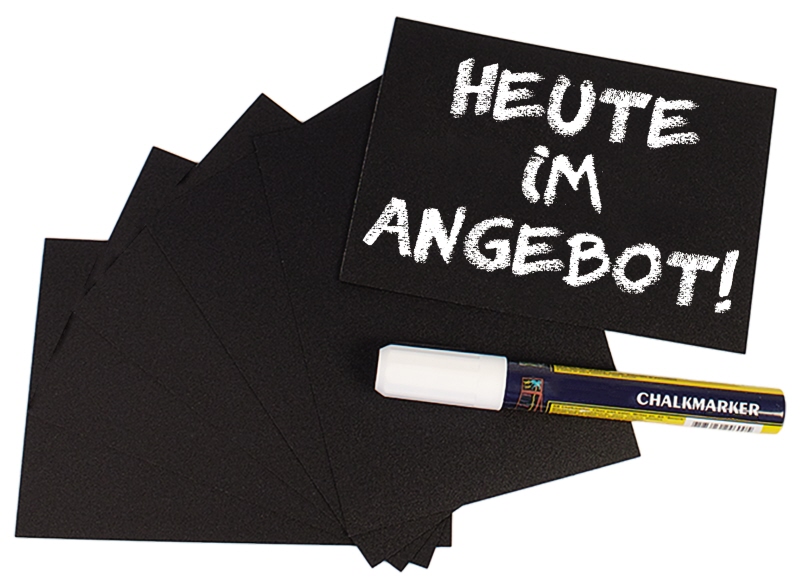 Schreibtafel, schwarz, DIN A6, PVC, 20-er Set, 14,8 x 10,5 cm
