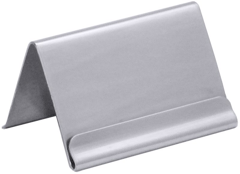 Kartenhalter mit Falz, Edelstahl, B: 6,2 cm, H: 4 cm