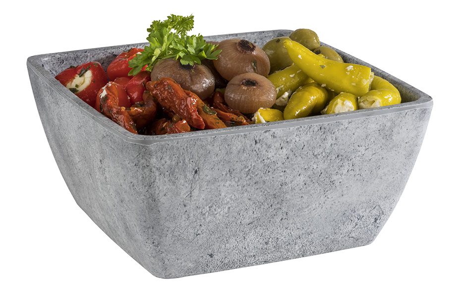 Schale ELEMENT, Melamin, 19 x 19 cm, H: 9 cm, I: 1,5 ltr., Farbe: Betonoptik