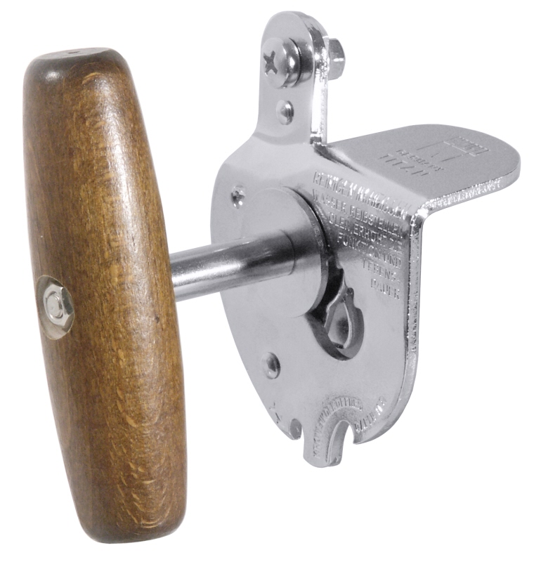 Dosenöffner, Holzgriff, verzinnter Stahl, D: 2,5 cm, L: 6 cm