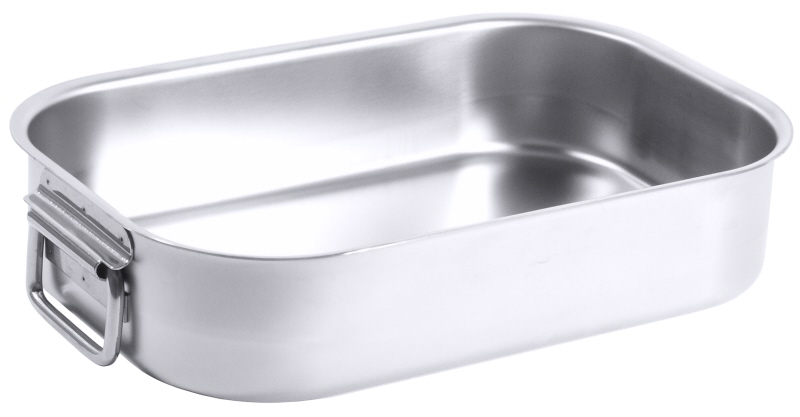 Bratpfanne rechteckig, Edelstahl, 37,5 x 27,5 x 7,5 cm, l: 6 ltr.