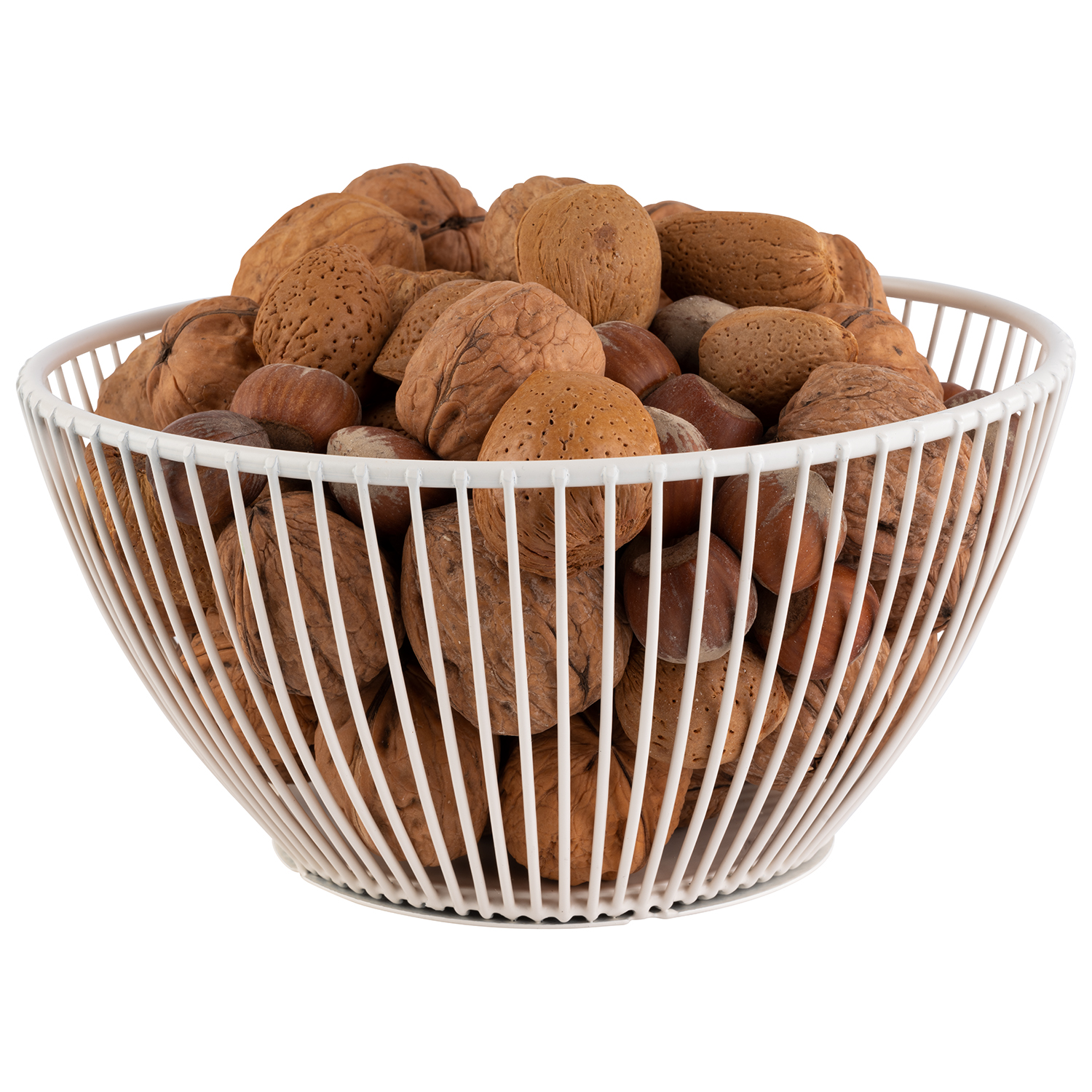 Korb SVART, Metall, D: 17,5 cm, H: 8 cm, Farbe: whisper white