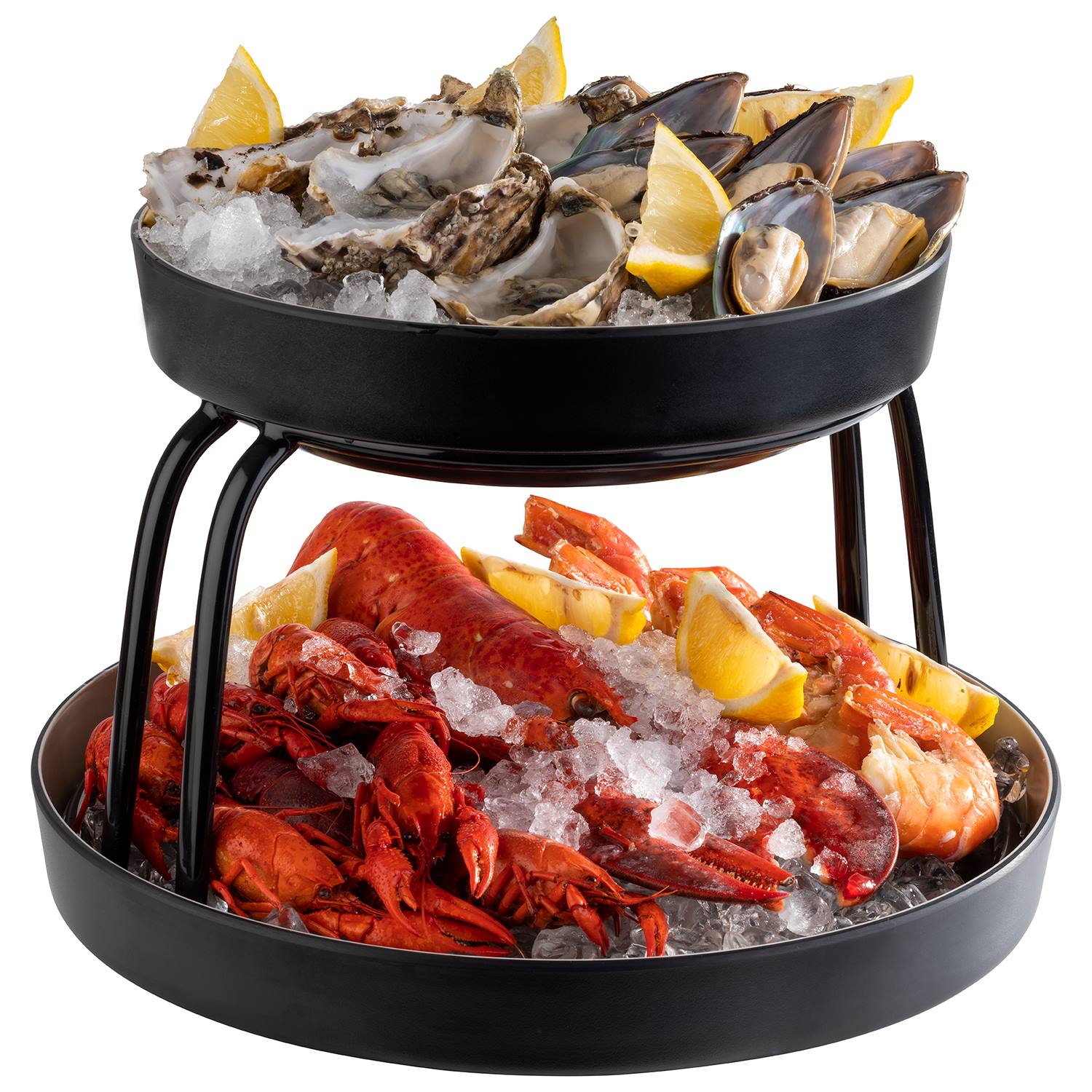 Buffetständer FRIDA, Metall/ PVC schwarz, D: 23 / 30,5 x 17 cm