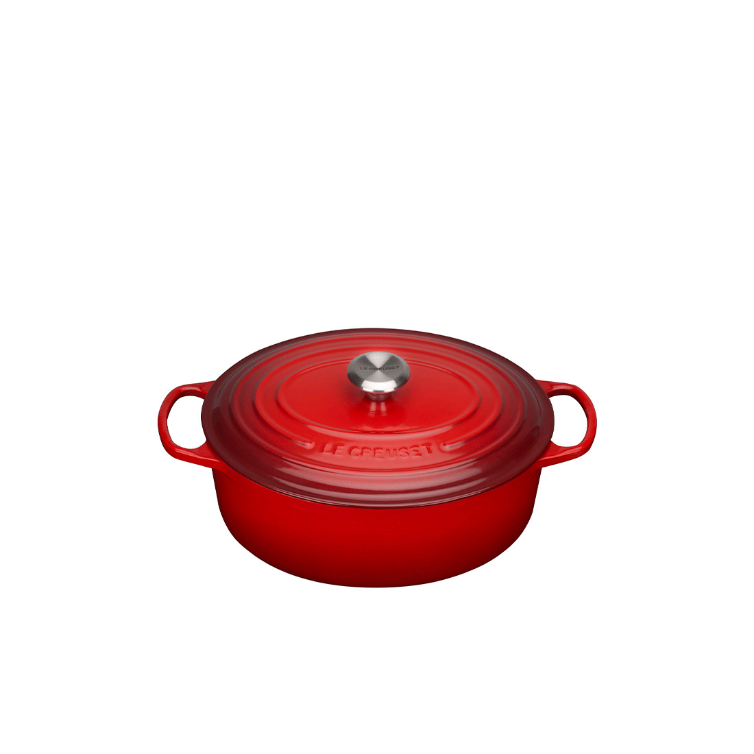 Le Creuset, Gusseisen - Bräter oval Signature, 31 cm/ 6,3 ltr., Fb. Kirschrot