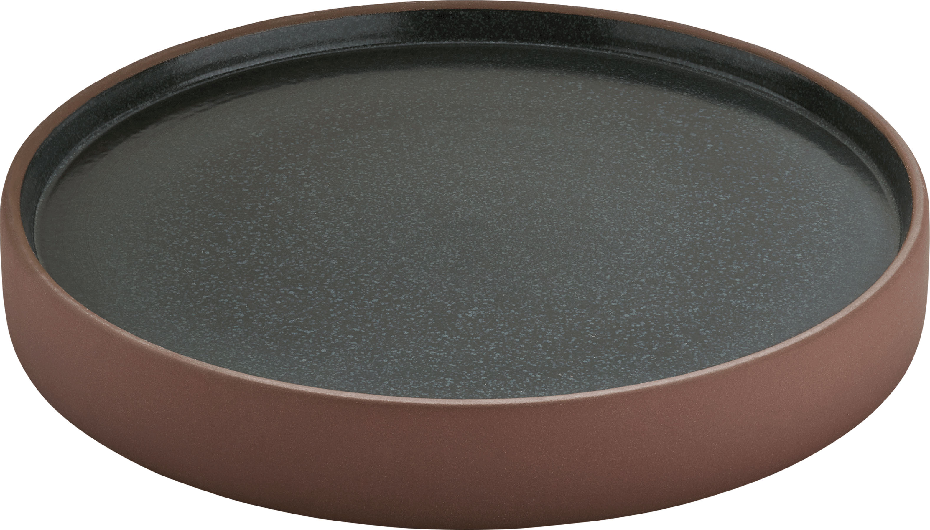 Playground, Steinzeug - 2in1 ARTISAN : Teller braun-schwarz, flach/ halbtief, 21 x 3,1 cm