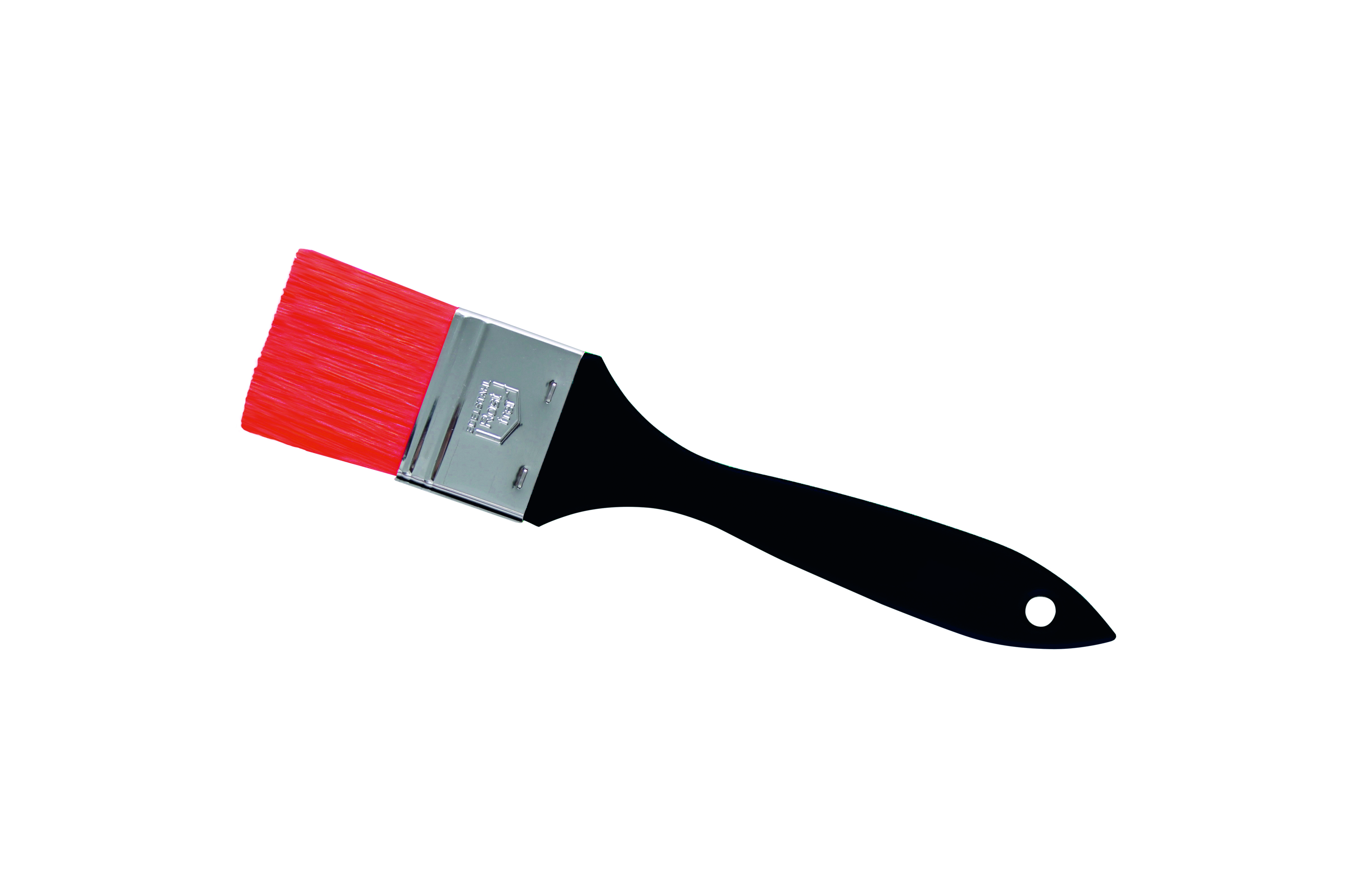 Bäckerpinsel, schwarzer Kunststoffstiel mit Bohrloch, roter Nylonbesatz, 60 mm