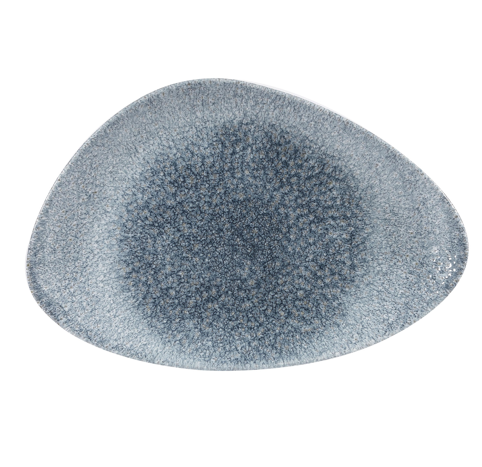 Churchill, Raku : Topaz Blue - Chefs Platte dreieckig, 30 x 20 cm