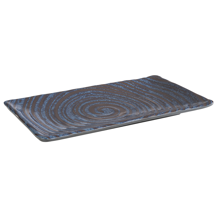 Tablett / Sushiboard LOOPS, 23,5 x 13,5 cm, H: 1,5 cm, Melamin, innen: Dekor, dunkelblau