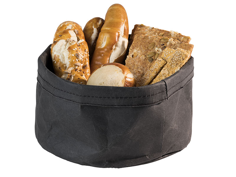 Brottasche PAPERBAG D: 20 cm, H: 13 cm Papier in Lederoptik, Fb. Schwarz