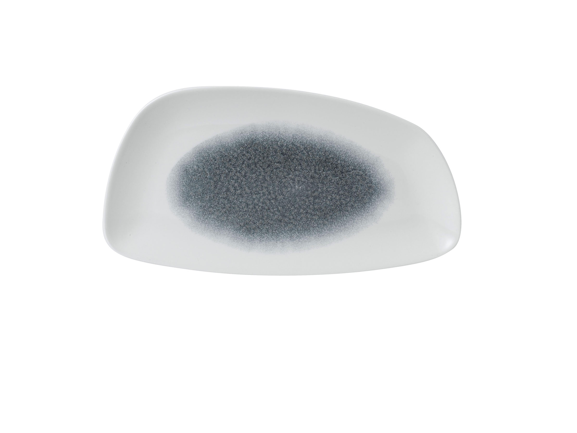 Churchill, Raku : Topaz Blue - Chefs Geo Platte, asymmetrisch, 35 x 18,5 cm