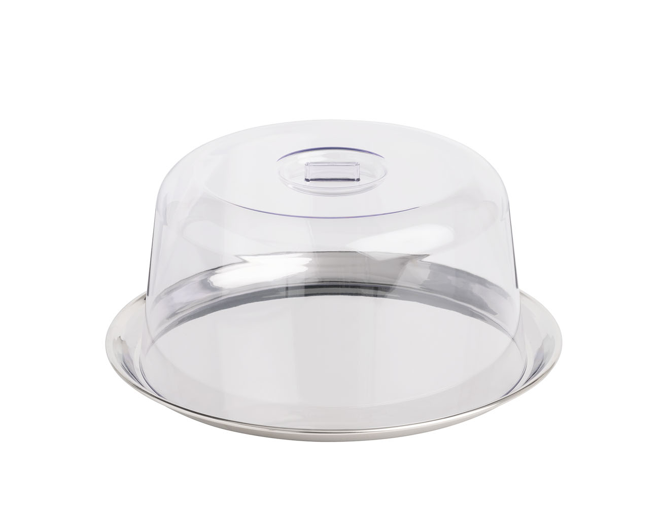 Tablett mit Haube, Edelstahl/ SAN, D: 27 cm, H: 12,5 cm