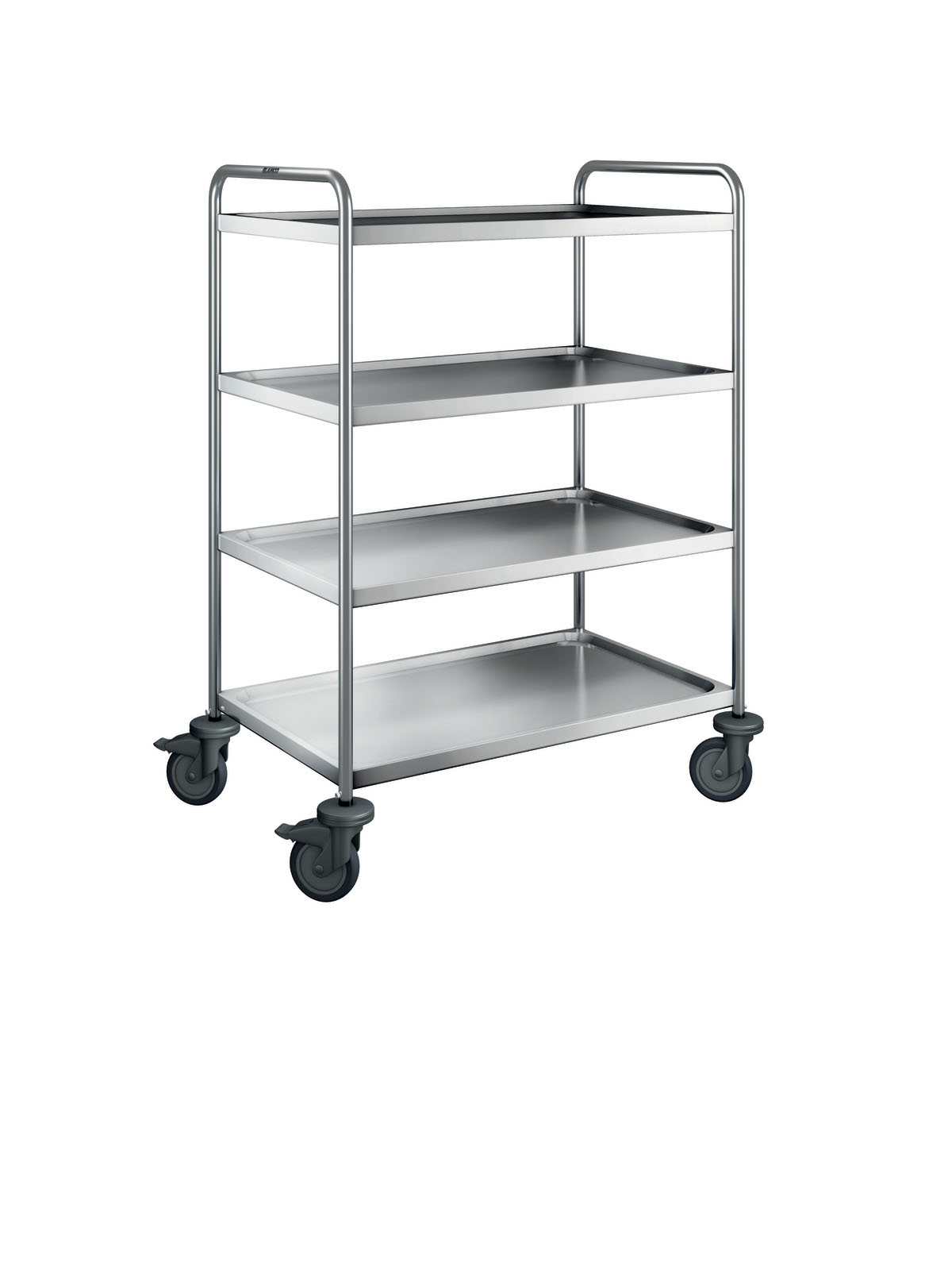 Servierwagen SW 9 X 6-4, 4 Borde 90 x 55 cm, max. 80 kg/ Bord, Geesamt: 120 kg, LxBxH: 100 x 65 x 129 cm