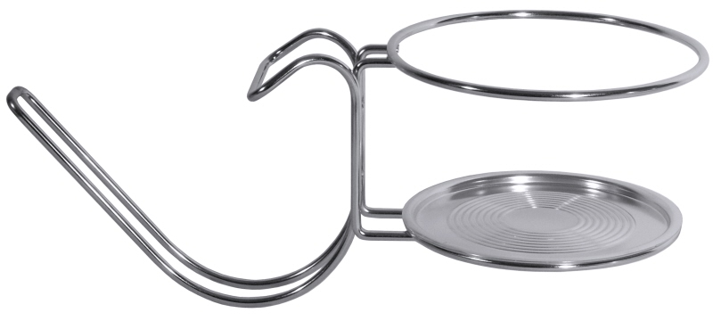 Tischhalterung für Sektkühler, verchromter Stahldraht, Aluminiumplatte, D: 20 cm