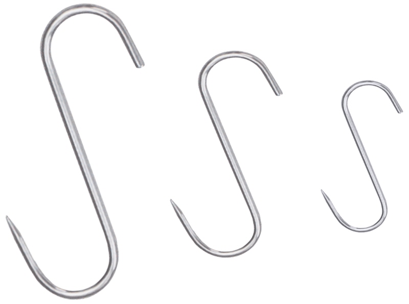 Fleischhaken, Edelstahl, L: 8,5 cm, Stärke: 4 mm, D: 2,8 cm