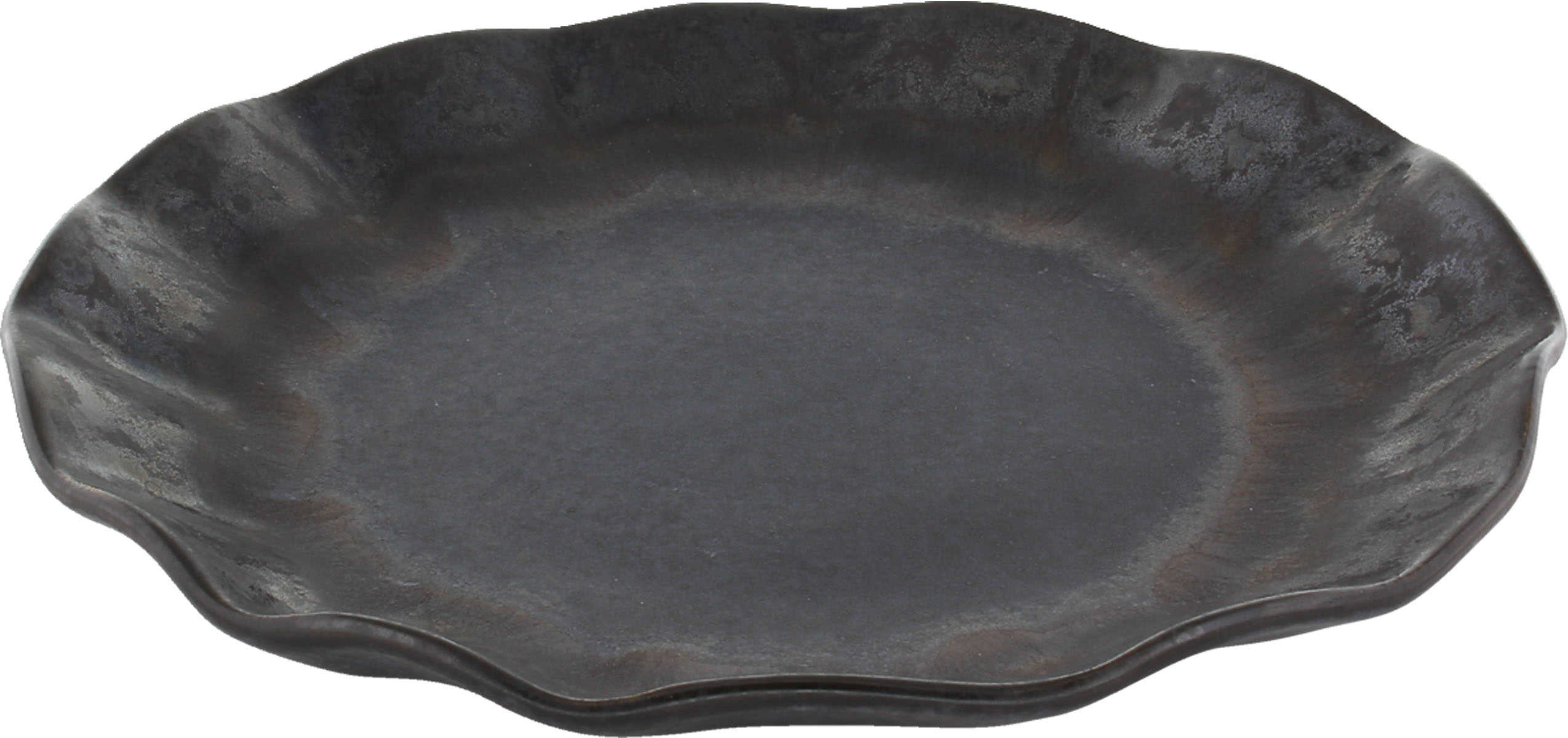 Playground, Steinzeug - NAMI : Teller, flach, rund, ebenholzfarben, 22 cm