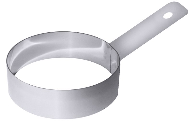 Eier-/Omlettring, Edelstahl, D: 12,5 cm, H: 2,5 cm, Stiellänge: 11 cm