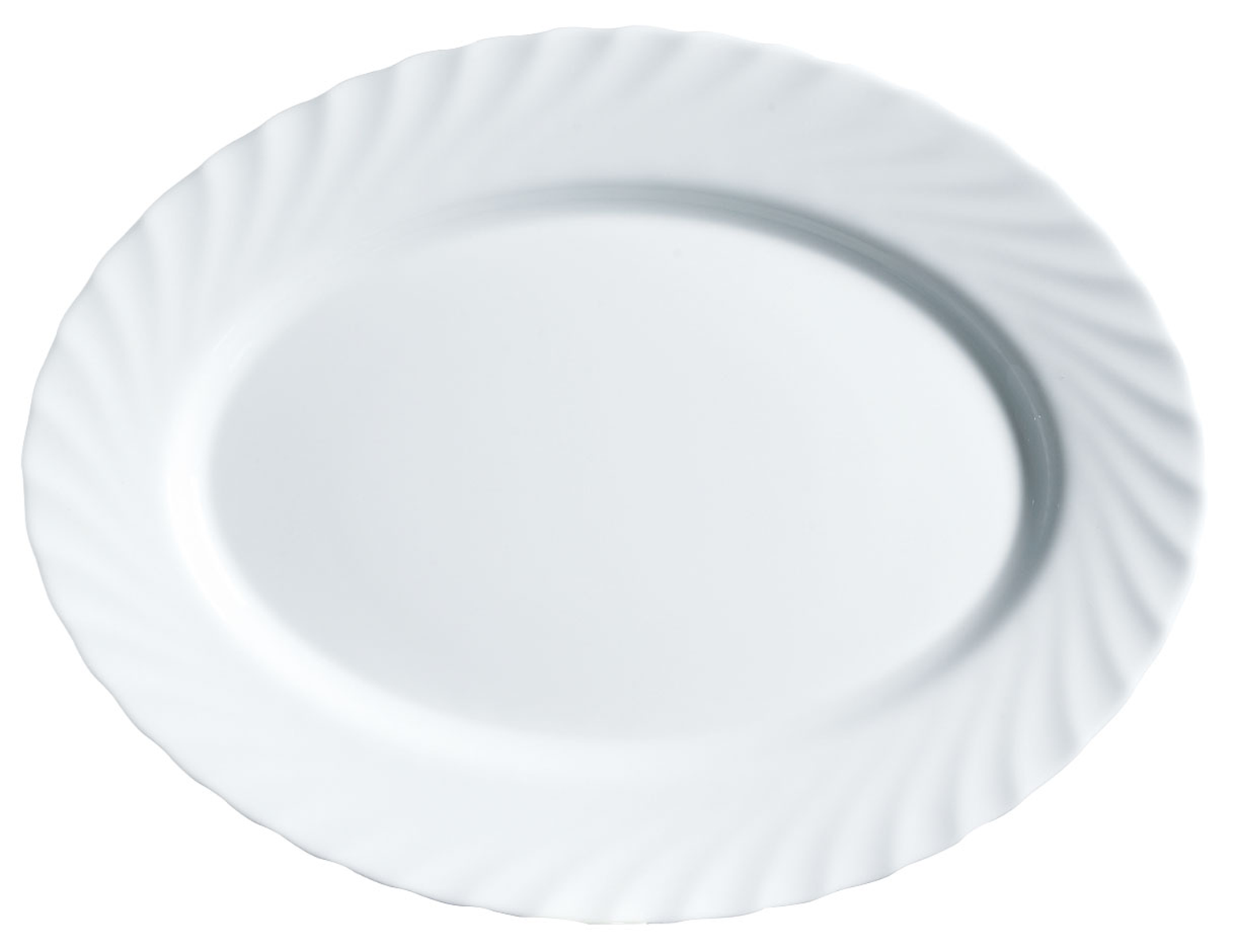 Arcoroc, Trianon - Platte oval, uni, weiss, 35 x 24 cm