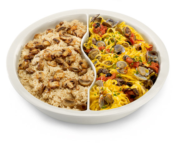 Porzellaneinsatz f. Chafing Dish Art.-Nr. 12324, unterteilt, weiss, feuerfest, D: 39 cm, H: 6 cm