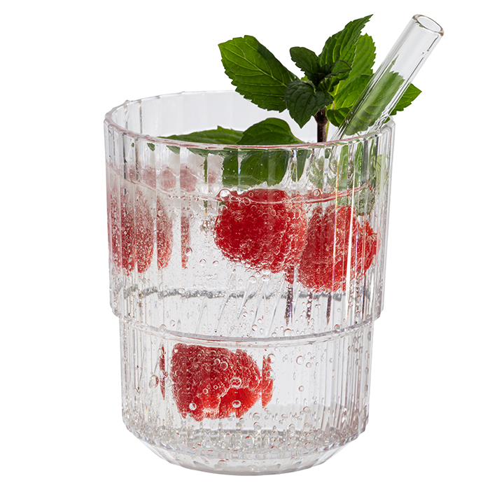 Trinkbecher Linea, Tritan, D: 8,5 cm, H: 10 cm, I: 300 ml, Farbe: crystal clear