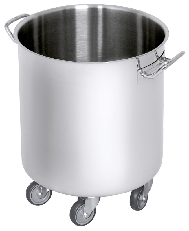 Abfallbehälter mit Rollen, fünf Gummi-Räder, I: 50 ltr., D: 40 cm, H: 49,5 cm