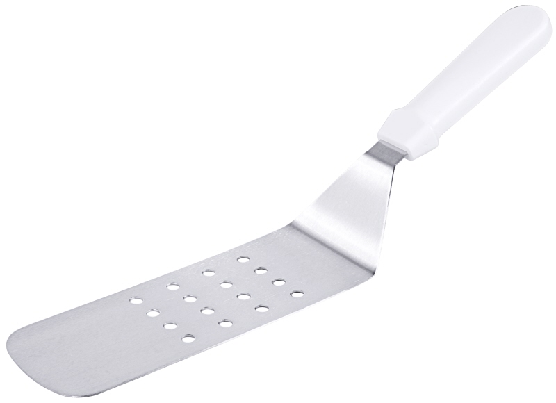 Bratenwender, perforiert, Edelstahl, 20 x 7,5 cm, Stiellänge: 40 cm