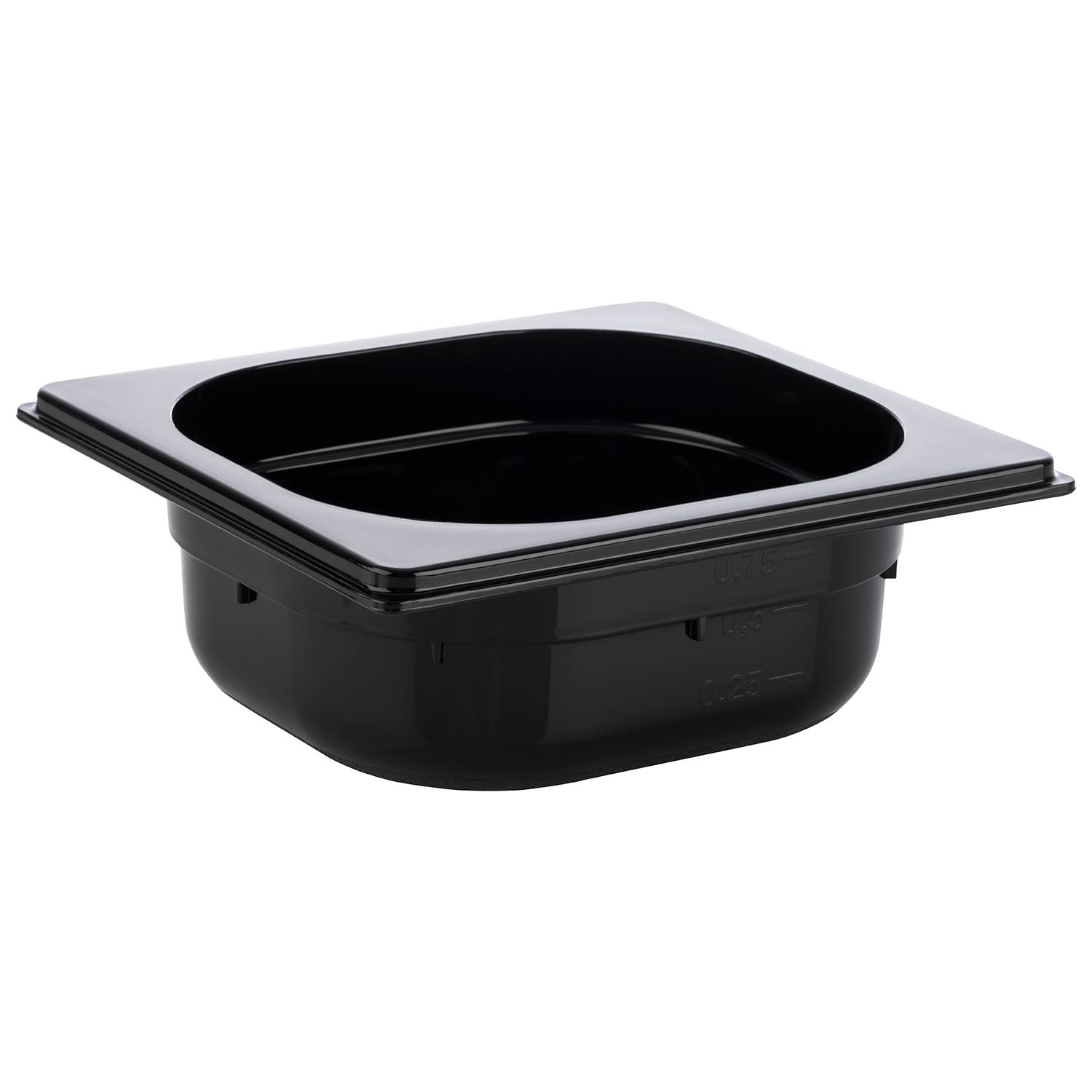 GN 1/6 Behälter 17,6 x 16,2 cm, Tiefe: 65 mm, Polycarbonat, Fb. schwarz