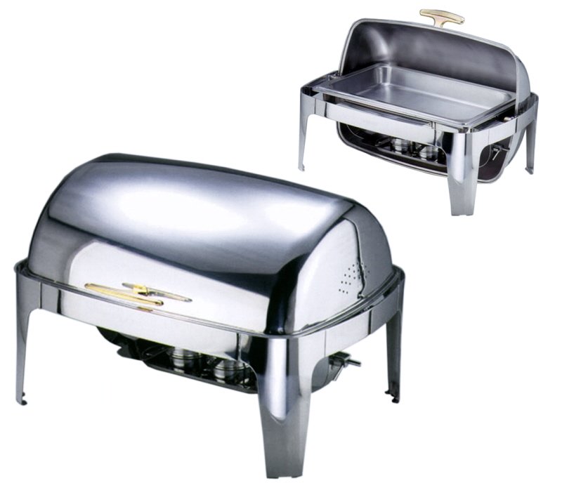 Roll-Top Chafing Dish mit elektrischer Heizplatte, Edelstahl, I: 8,5 ltr., 67 x 49 x 44 cm