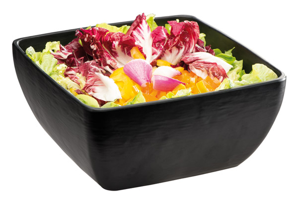 Schale SLATE 25 x 25 cm, H: 12 cm, 3,8 ltr., Melamin, schwarz, Schieferlook