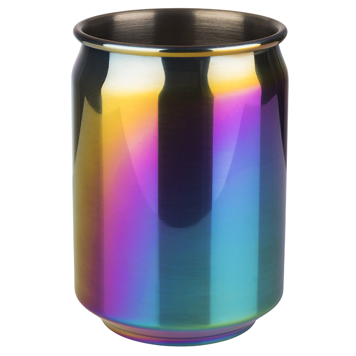 Becher COOL, D: 7,5 cm, H: 10,5 cm, 18/8 Edelstahl, Regenbogen-Look