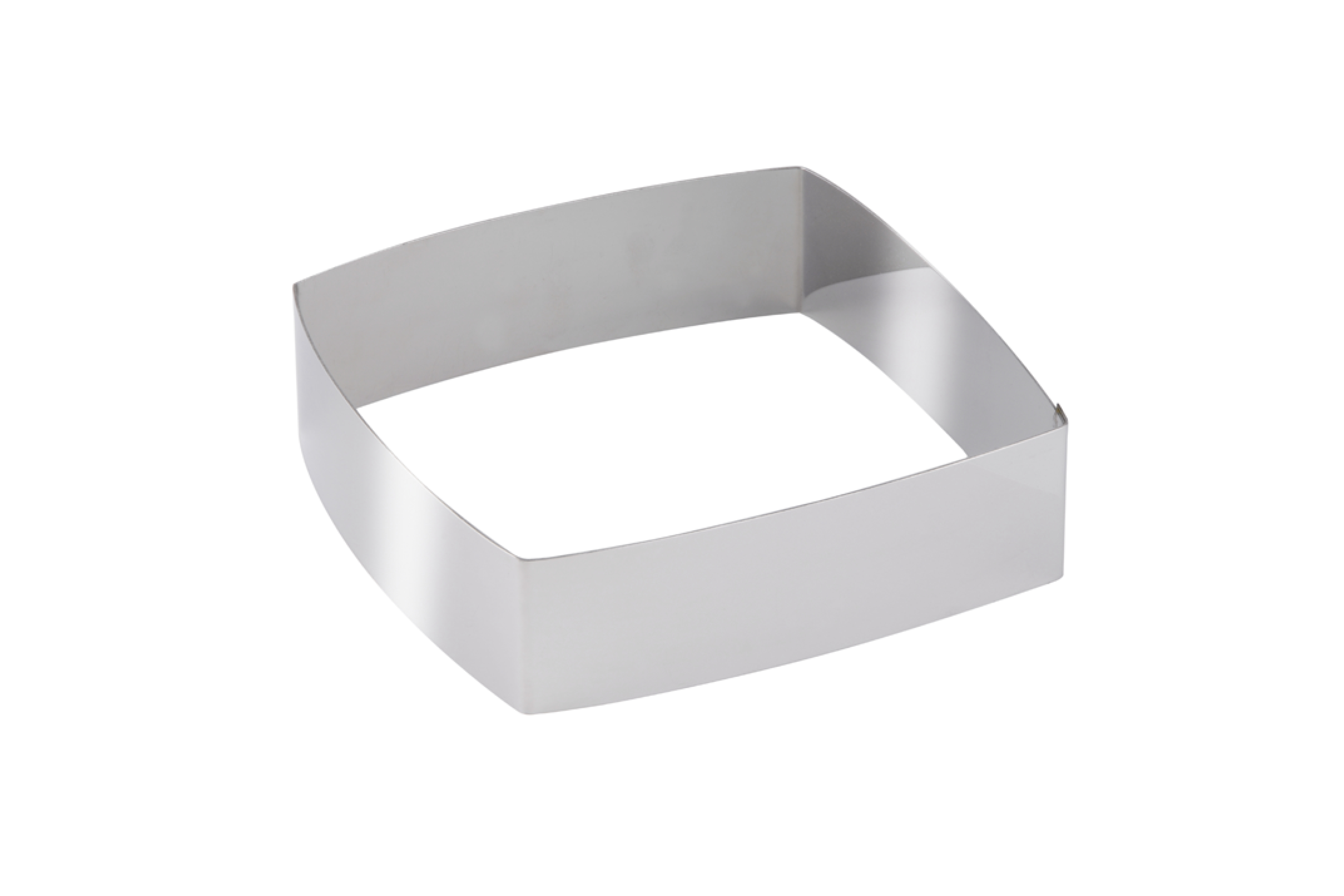 Tortenring Viereck gewölbt, Edelstahl, 160 mm, H: 5 cm