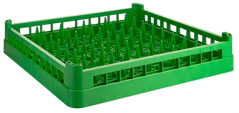 Geschirrspülkorb TELLER, grobmaschig, grünes PP, stapelbar, 50 x 50 x 10 cm