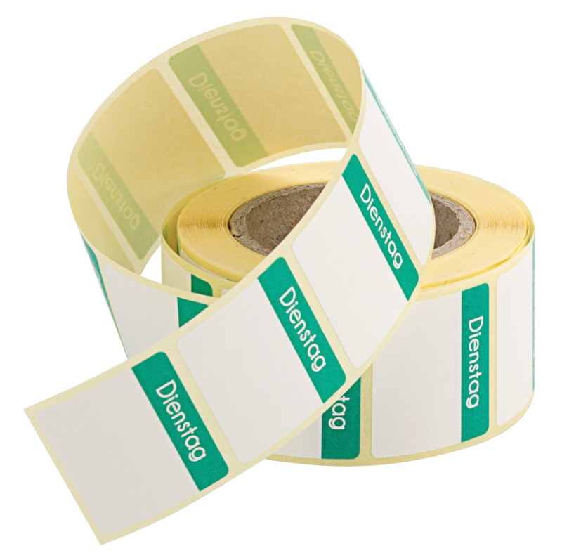 HACCP Etiketten, Dienstag, grün, 500 Stück auf Rolle