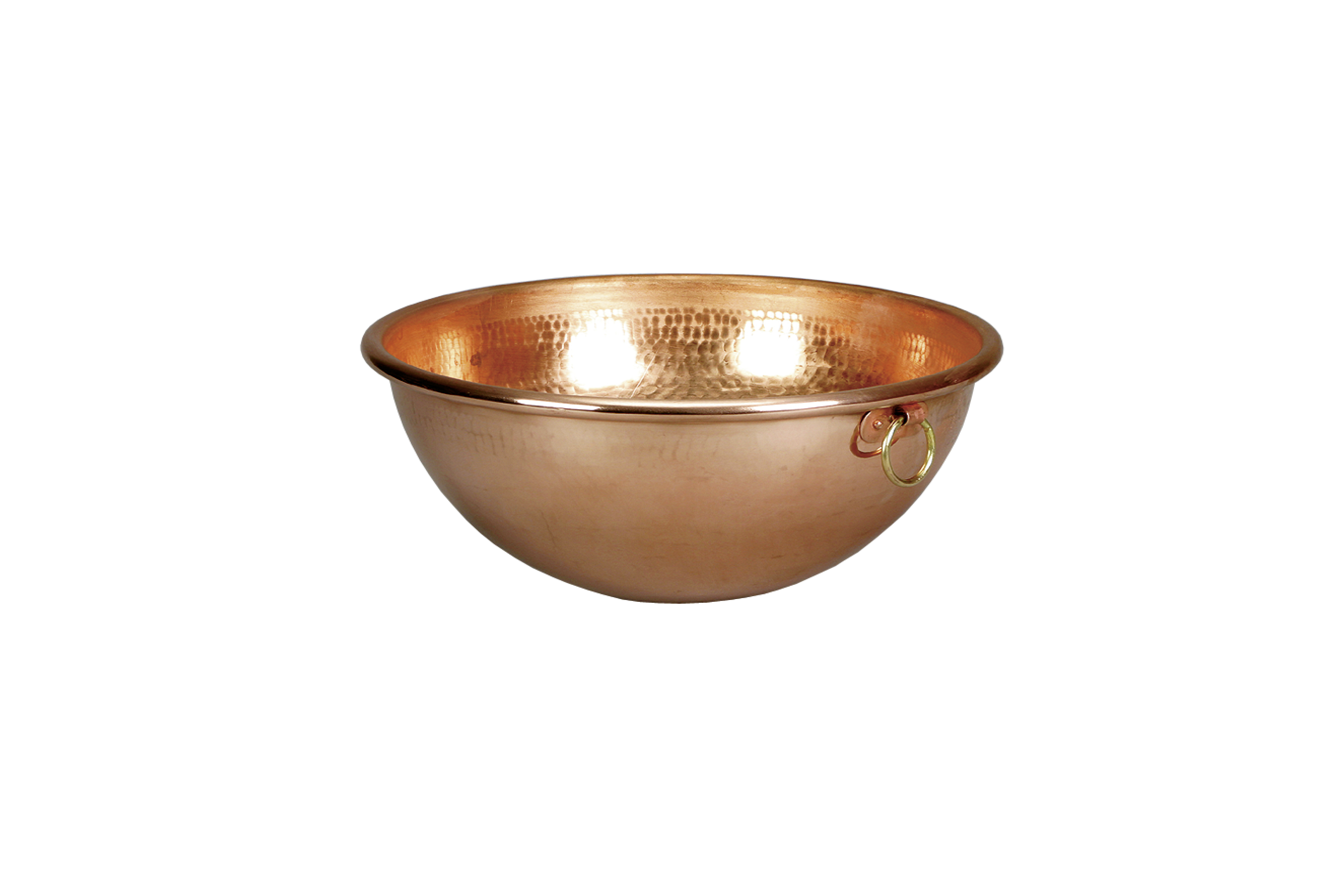 Kupfer-Eiweisschüsseln mit Aufhängeringen, 240 mm/ 3,6 ltr.
