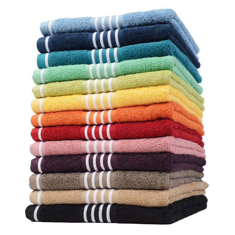 Rio - Walkfrottier, vollfarbig, Streifenbordüre, 500 g/ m²