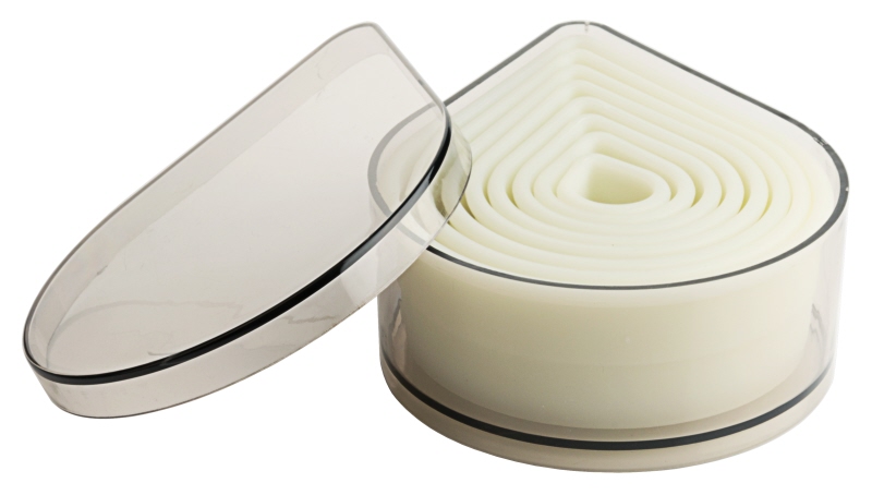 Ausstechersatz Tropfen, 8 Teile, helles Polyamid, D: 15 x 22 - 90 x 120 mm, H: 35 mm